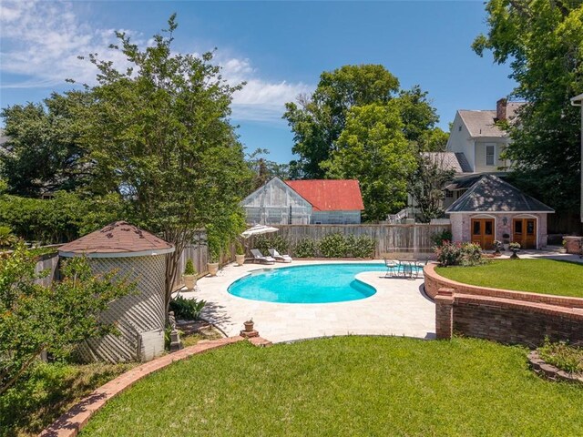 212 Linton Ave, Natchez-Ms, MS 39120 - view of swimming pool featuring an outdoor structure, a patio area, and an exterior structure