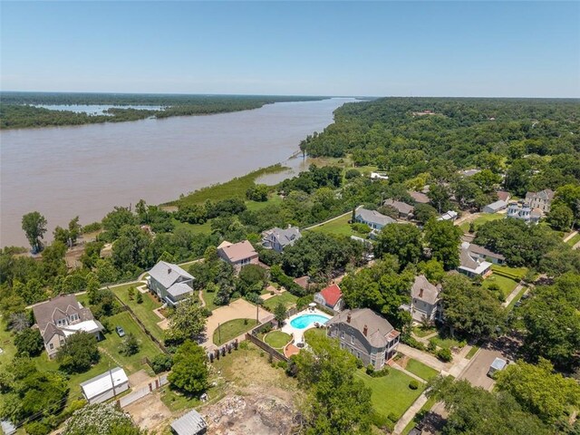 212 Linton Ave, Natchez-Ms, MS 39120 - bird's eye view of a large body of water, a forest, and a pool