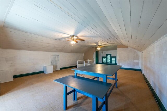 212 Linton Ave, Natchez-Ms, MS 39120 - game room with lofted ceiling and ceiling fan