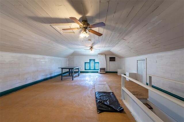 212 Linton Ave, Natchez-Ms, MS 39120 - bonus room with vaulted ceiling, wooden ceiling, and a ceiling fan