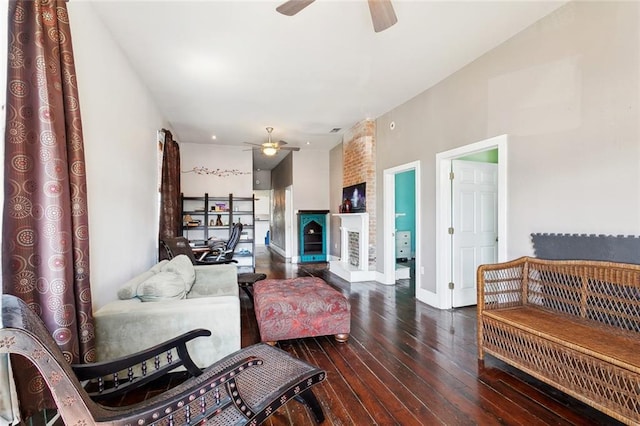 719 Atlantic Ave, New Orleans, LA 70114 - living room featuring a ceiling fan, wood-type flooring, and baseboards