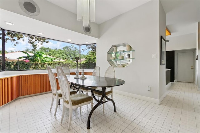 3213 Tolmas Dr, Metairie, LA 70002 - dining area featuring light tile patterned floors and baseboards