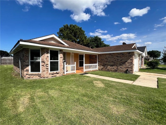 2506 S Sugar Ridge Dr, La Place, LA 70068 - ranch-style house featuring covered porch, a garage, and brick siding