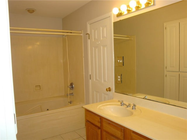 20282 Florence St, Covington, LA 70435 - full bath with vanity, tile patterned flooring, and  shower combination