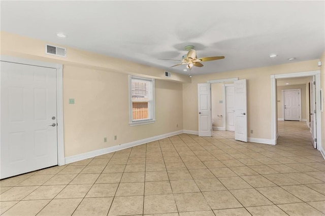6141 Canal Blvd, New Orleans, LA 70124 - entryway featuring ceiling fan, recessed lighting, baseboards, and light tile patterned floors