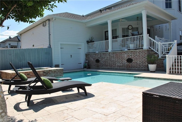 6925 Canal Blvd, New Orleans, LA 70124 - view of pool with a patio, stairway, and a pool with connected hot tub