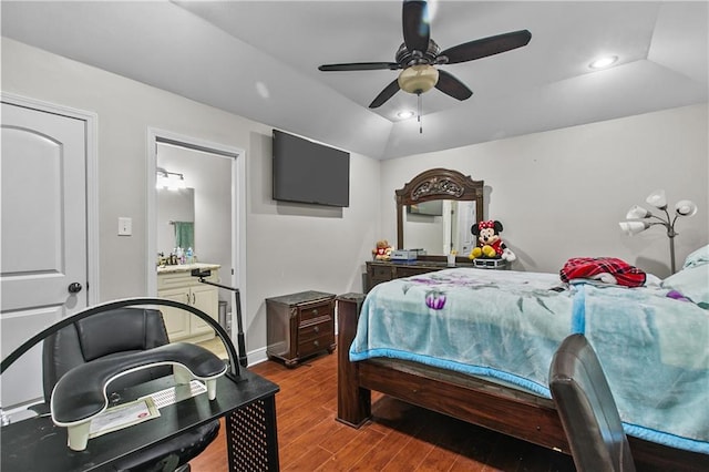 11276 Fernley Dr, New Orleans, LA 70128 - bedroom featuring wood finished floors, recessed lighting, baseboards, and ceiling fan