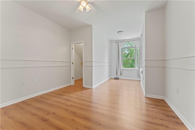 25766 La Highway 1032, Denham Springs, LA 70726 - spare room featuring ceiling fan, light wood finished floors, and baseboards