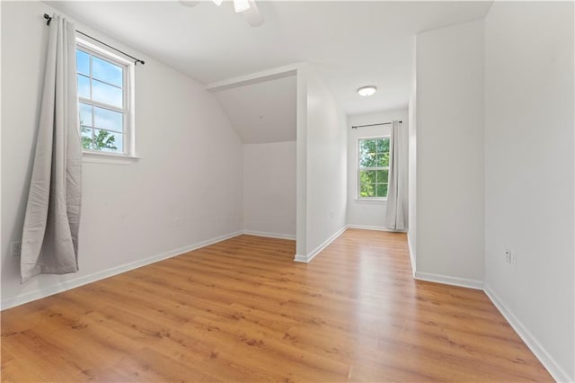 25766 La Highway 1032, Denham Springs, LA 70726 - bonus room featuring light wood finished floors, a ceiling fan, baseboards, and lofted ceiling