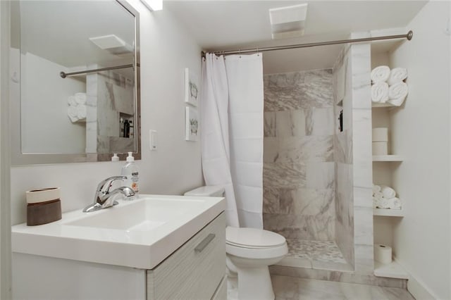 2305 Soniat St, New Orleans, LA 70115 - full bathroom with tiled shower, toilet, and vanity