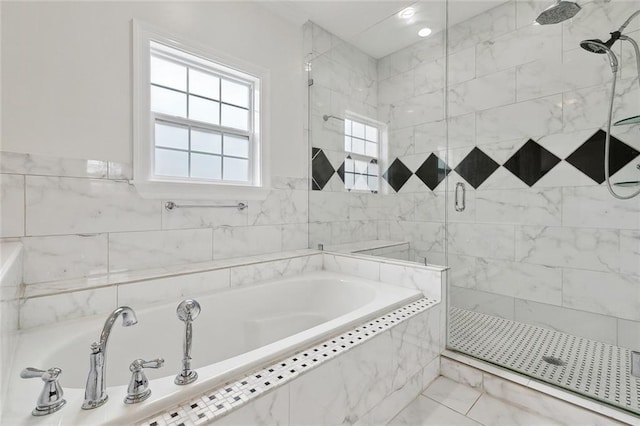 3316 Calhoun St, New Orleans, LA 70125 - bathroom featuring a garden tub and a shower stall