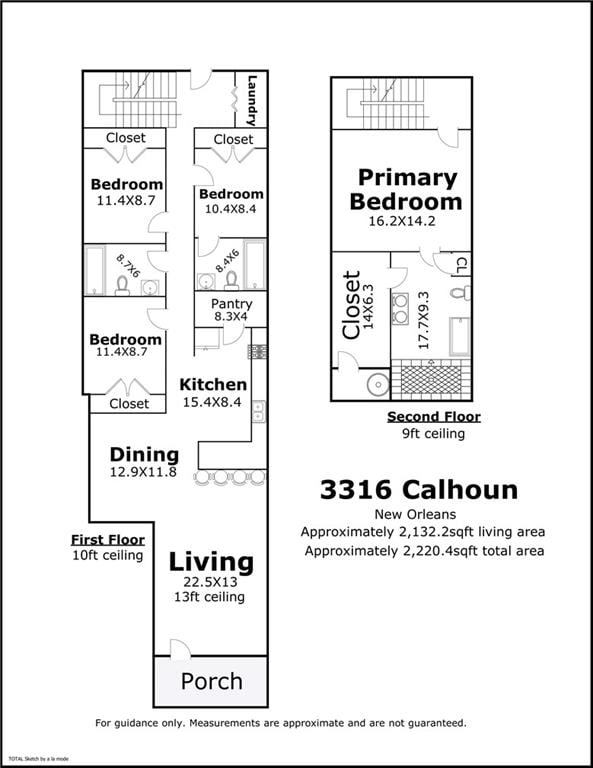 3316 Calhoun St, New Orleans, LA 70125 - home floor plan