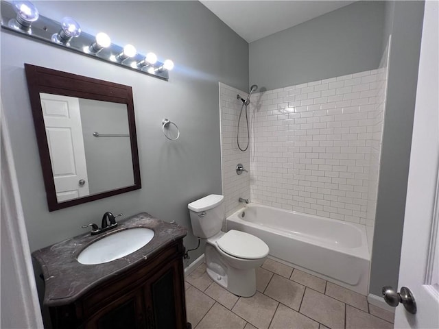 1133-35 Belleville St, New Orleans, LA 70114 - full bathroom featuring vanity, tile patterned flooring, toilet, shower / tub combination, and baseboards