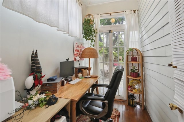 921-23 Hagan Ave, New Orleans, LA 70119 - home office with hardwood / wood-style flooring and wooden walls