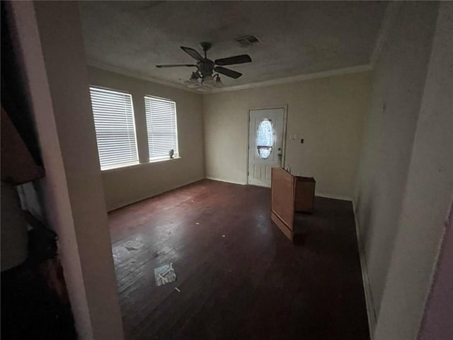 804 Shrewsbury Rd, Jefferson, LA 70121 - spare room with crown molding, ceiling fan, and wood finished floors