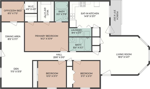 5833 N Oak Dr, Marrero, LA 70072 - room layout