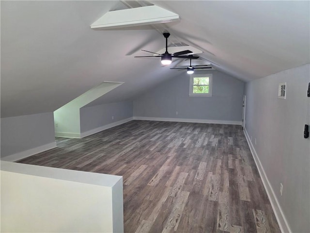 59478 S Tranquility Rd, Lacombe, LA 70445 - additional living space featuring wood finished floors, ceiling fan, lofted ceiling, and baseboards