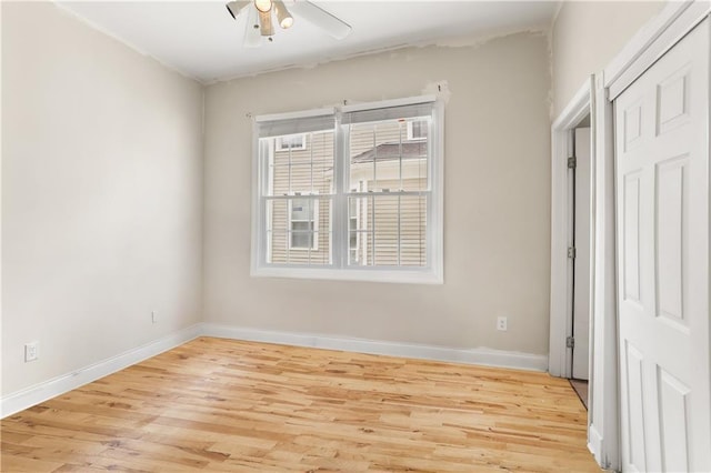2031 General Taylor St, New Orleans, LA 70115 - unfurnished bedroom featuring light wood finished floors, baseboards, ceiling fan, and a closet