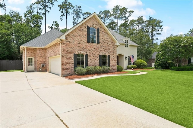 1132 Scarlet Oak Ln, Mandeville, LA 70448 - view of front of home with concrete driveway, an attached garage, brick siding, and a shingled roof