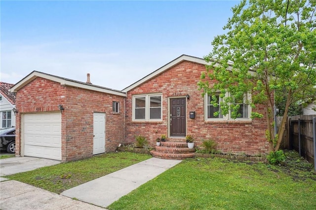 4232 Cadiz St, New Orleans, LA 70125 - view of front facade featuring entry steps, brick siding, an attached garage, and concrete driveway