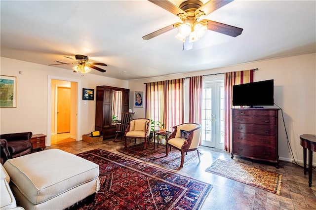 966-968 Allen Toussaint Blvd, New Orleans, LA 70124 - living room featuring ceiling fan and baseboards