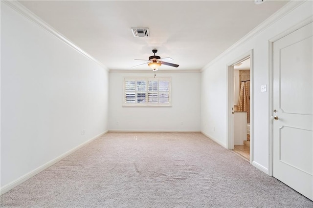5542 Marcia Ave, New Orleans, LA 70124 - carpeted spare room with ornamental molding, a ceiling fan, and baseboards