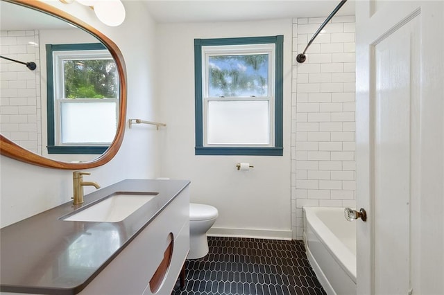 226 Lions St, Jefferson, LA 70121 - full bathroom featuring vanity, shower / bathtub combination, and tile patterned flooring