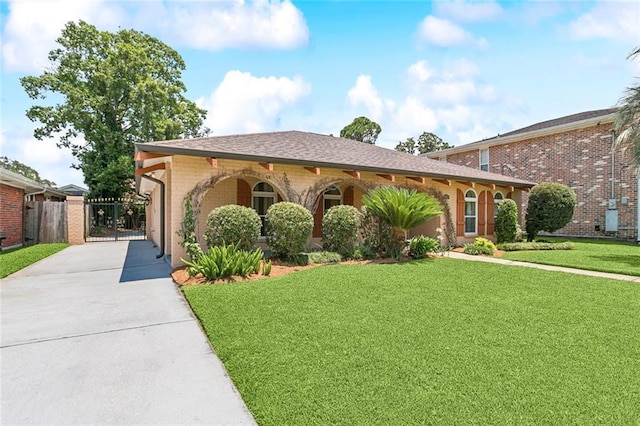 4517 Bissonet Dr, Metairie, LA 70003 - view of front of house featuring driveway, brick siding, and a gate
