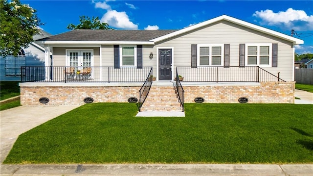 234 Murray Hill Dr, Destrehan, LA 70047 - single story home with a front yard, french doors, and a porch