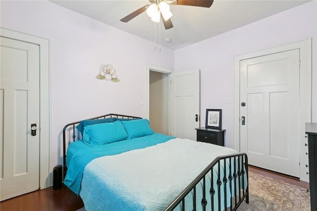 220 Moss Ln, River Ridge, LA 70123 - bedroom with wood finished floors and ceiling fan