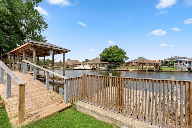 118 Windward Passage St, Slidell, LA 70458 - dock area with a water view, a residential view, and a gazebo