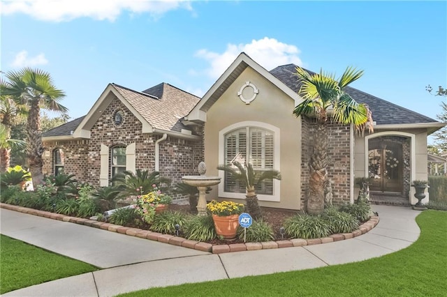 422 Kensington Blvd, Slidell, LA 70458 - view of front facade with stucco siding, roof with shingles, and brick siding