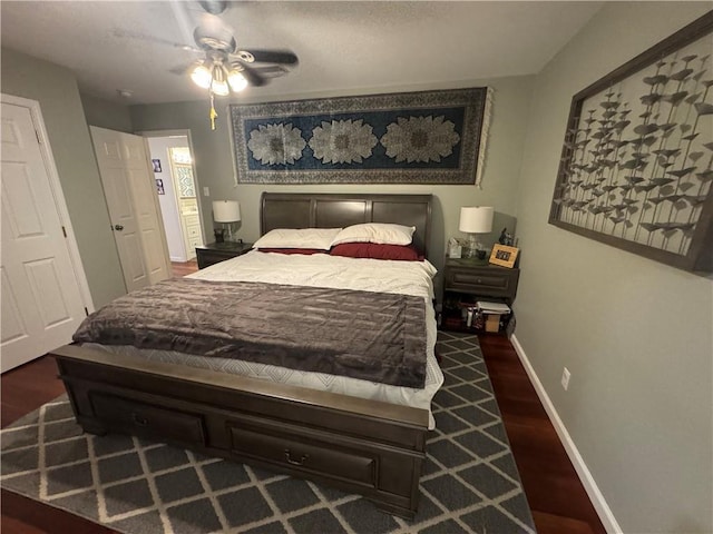 6035-37 Colbert St, New Orleans, LA 70124 - bedroom featuring baseboards, wood finished floors, and ceiling fan
