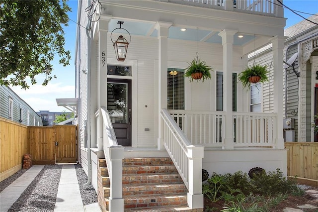 637 S Dupre St, New Orleans, LA 70119 - entrance to property featuring a porch and a gate