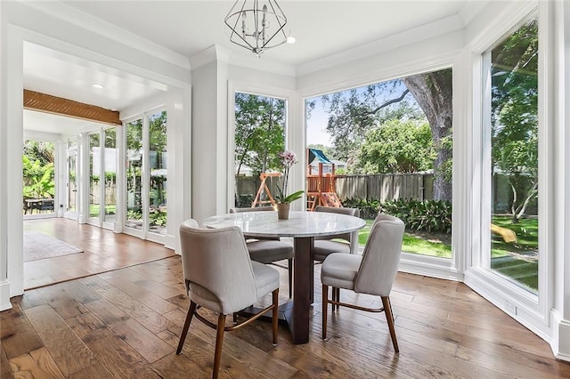 3 Fairview Ct, Metairie, LA 70005 - sunroom / solarium featuring a chandelier