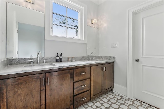 3 Fairview Ct, Metairie, LA 70005 - full bath with double vanity, baseboards, and tile patterned floors