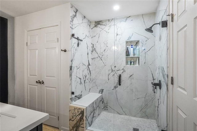 601 Andrews Ave, Metairie, LA 70005 - bathroom with a marble finish shower