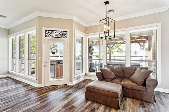 1037 Scarlet Oak Ln, Mandeville, LA 70448 - sunroom with a chandelier