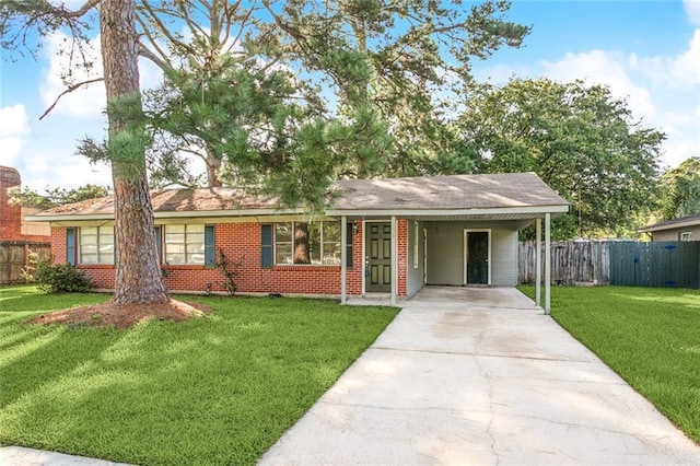106 Walnut St, Mandeville, LA 70471 - ranch-style home with driveway, brick siding, and a carport