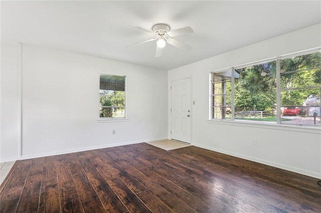 106 Walnut St, Mandeville, LA 70471 - unfurnished room featuring hardwood / wood-style flooring, ceiling fan, and baseboards