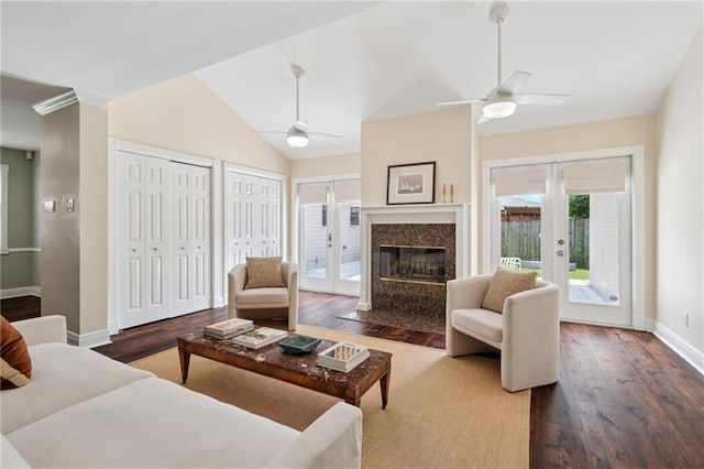 15 Forstall Ave, Kenner, LA 70065 - living area with ceiling fan, french doors, and wood finished floors