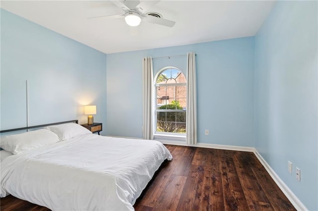 15 Forstall Ave, Kenner, LA 70065 - bedroom with wood finished floors, baseboards, and ceiling fan