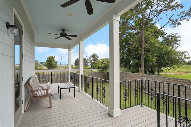 1908 Alexander Ave, Arabi, LA 70032 - wooden terrace featuring ceiling fan