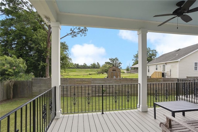 1908 Alexander Ave, Arabi, LA 70032 - wooden terrace featuring ceiling fan
