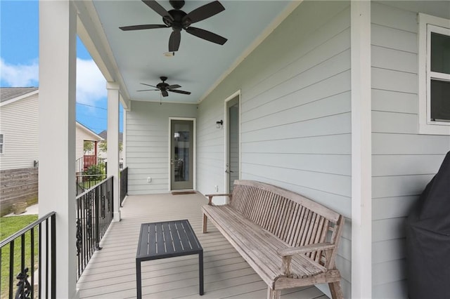 1908 Alexander Ave, Arabi, LA 70032 - balcony with ceiling fan