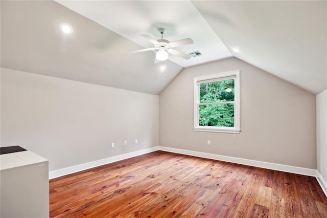 42532 S Range Rd, Hammond, LA 70403 - bonus room with wood-type flooring, ceiling fan, vaulted ceiling, and baseboards