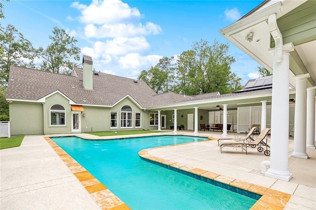 42532 S Range Rd, Hammond, LA 70403 - swimming pool featuring a patio, ceiling fan, and cooling unit