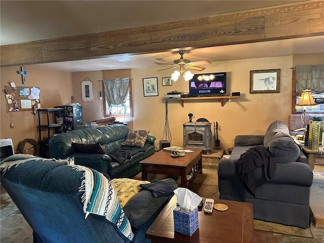 30010 River Rd, Mount Hermon, LA 70450 - living room featuring ceiling fan