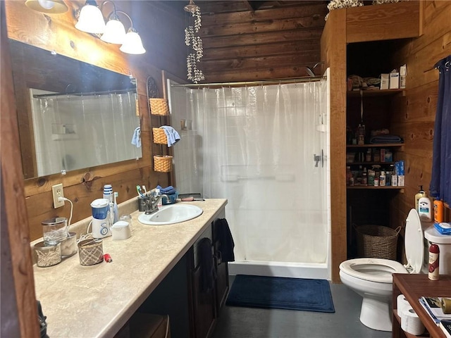 30010 River Rd, Mount Hermon, LA 70450 - bathroom featuring vanity, toilet, and a stall shower