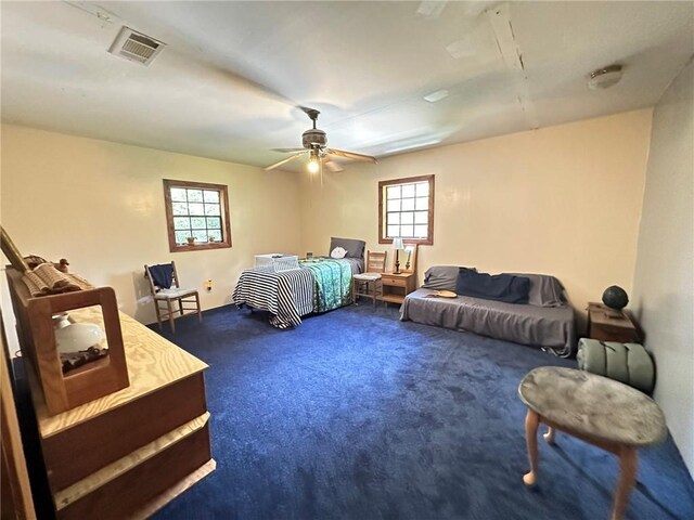 30010 River Rd, Mount Hermon, LA 70450 - bedroom with carpet and ceiling fan